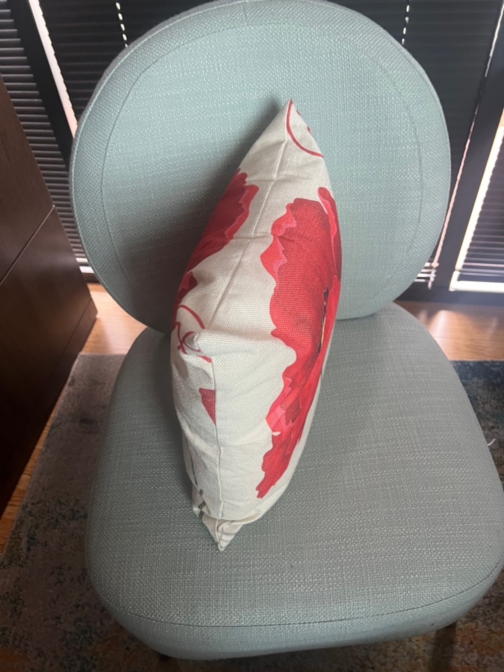 Red Poppy Floral Throw Pillow - Picture 4 of 10